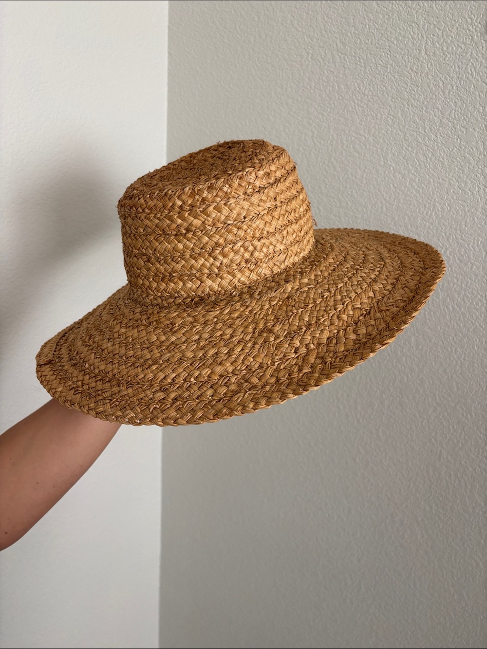 Woven Straw Sun Hat - Natural Brown